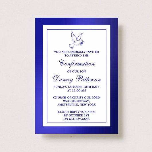 Metallic Blue Dove Heilige Communauteit of Bevesti Kaart