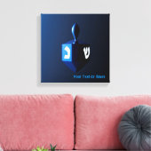 Metallic Blue Dreidel Canvas Afdruk (Insitu (Woonkamer))