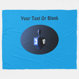 Metallic Blue Dreidel Fleece Deken