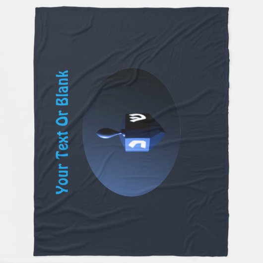 Metallic Blue Dreidel Fleece Deken (Voorkant)