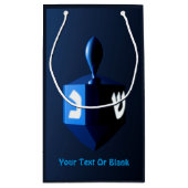 Metallic Blue Dreidel Klein Cadeauzakje (Achterkant)