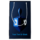 Metallic Blue Dreidel Klein Cadeauzakje (Voorkant)