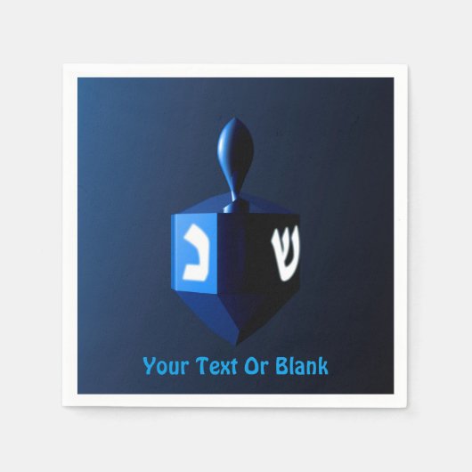 Metallic Blue Dreidel Servetten (Voorkant)