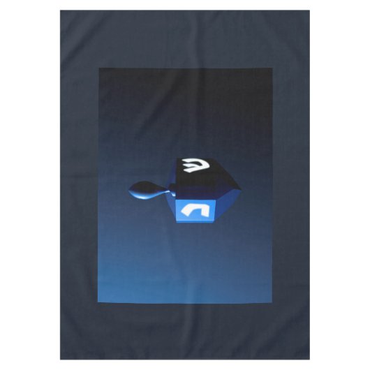 Metallic Blue Dreidel Tafelkleed (Voorkant)