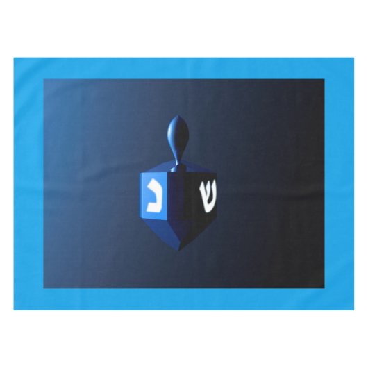 Metallic Blue Dreidel Tafelkleed (Voorkant (Horizontaal))