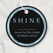 Metallic Blue en Black Bedankjes Labels (Achterkant)