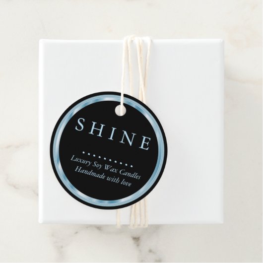 Metallic Blue en Black Bedankjes Labels (In situ)