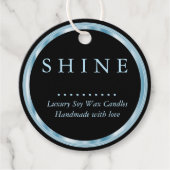 Metallic Blue en Black Bedankjes Labels (Voorkant)