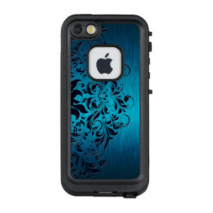 Metallic Blue en Dark Blue Floral Lace LifeProof FRÄ’ iPhone SE/5/5s Hoesje