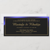 Metallic Blue en Gold Islamic Muslim Weduwen Kaart (Achterkant)