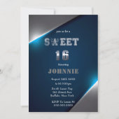 Metallic Blue en Silver Sweet 16 Birthday Party (Voorkant)