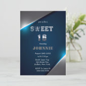 Metallic Blue en Silver Sweet 16 Birthday Party (Staand voorkant)