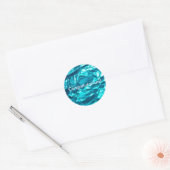 Metallic Blue, gefeliciteerd Happy Birthday Ronde Sticker (Envelop)