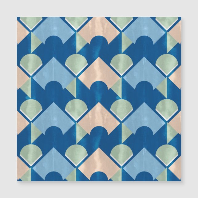 Metallic blue geometric diamond shapes  (Voorkant)