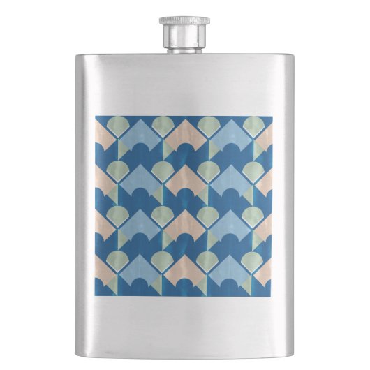Metallic blue geometric diamond shapes flacon (Voorkant)