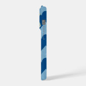 Metallic blue geometric diamond shapes iPhone hoesje (Linkerkant)