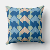 Metallic blue geometric diamond shapes kussen (Achterkant)