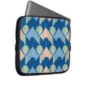 Metallic blue geometric diamond shapes laptop sleeve (Voorkant Rechts)