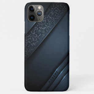 Metallic blue-grijze strepen sparkles accent Case-Mate iPhone case