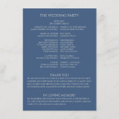 Metallic Blue · Handgeschreven script bruiloft pro Informatiekaartje (Achterkant)