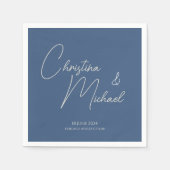 Metallic Blue · Handgeschreven script Servet (Voorkant)