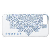 METALLIC  BLUE Intricate Lace Mandala wit Case-Mate iPhone Case (Achterkant (Horizontaal))