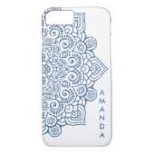 METALLIC  BLUE Intricate Lace Mandala wit Case-Mate iPhone Case (Achterkant)