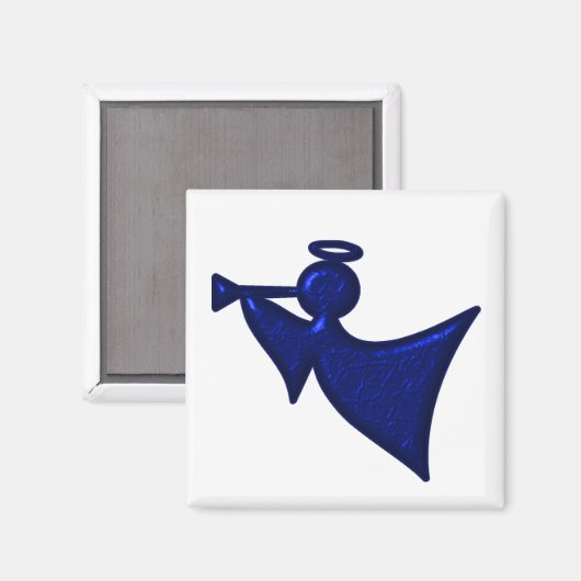 Metallic Blue KerstAngel Magneet (Voorkant / Achterkant)