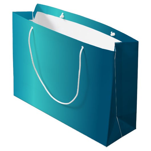 Metallic Blue Large Cadeautasje (Achterkant Gekanteld)