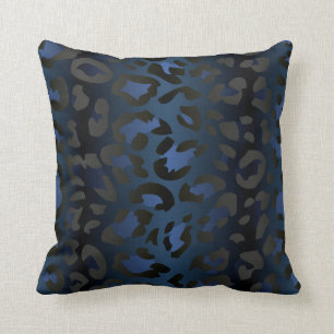 Metallic Blue Leopard Skin Pillow Kussen