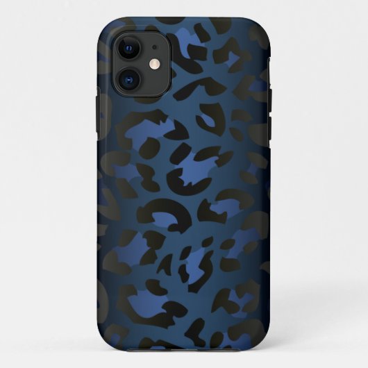 Metallic Blue Luipaard Skin iPhone 5 Hoesje (Achterkant)