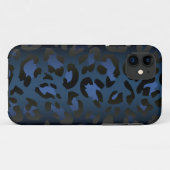 Metallic Blue Luipaard Skin iPhone 5 Hoesje (Achterkant (horizontaal))