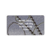 Metallic Blue met Pearls Address Label (Voorkant)