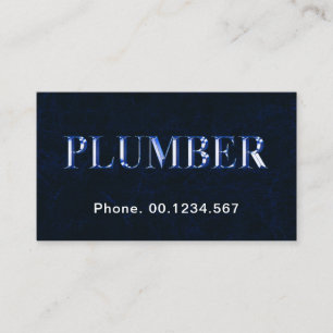 Metallic Blue Plumber Signage Blue Water Grunge Visitekaartje
