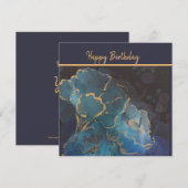 Metallic Blue Poppies Flat Card Kaart (Voorkant / Achterkant)