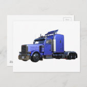 Metallic Blue Semi Tractor Trailer Truck Briefkaart (Voorkant / Achterkant)