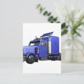 Metallic Blue Semi Tractor Trailer Truck Briefkaart (Staand voorkant)