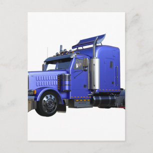 Metallic Blue Semi Tractor Trailer Truck Briefkaart