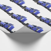 Metallic Blue Semi Tractor Trailer Truck Cadeaupapier (Hoek)
