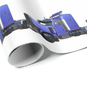 Metallic Blue Semi Tractor Trailer Truck Cadeaupapier (Rol Hoek)