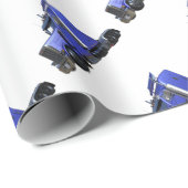 Metallic Blue Semi Tractor Trailer Truck Cadeaupapier (Rol Hoek)