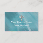 Metallic Blue Silver Church Pastor Christelijk Cro Visitekaartje (Voorkant)