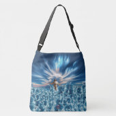Metallic Blue Sky Jesus Crossbody Tas (Achterkant)