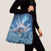 Metallic Blue Sky Jesus Crossbody Tas (Dichtbij)