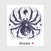Metallic Blue Spider Illustratie Sticker (Vel)
