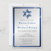 Metallic Blue Star van David Jewish Wedding Kaart (Voorkant)