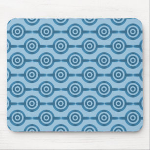 Metallic Blue Trendy Circles Mousepad Muismat
