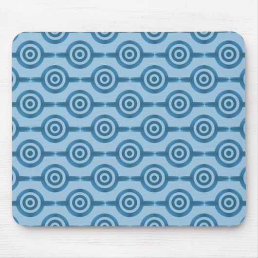 Metallic Blue Trendy Circles Mousepad Muismat (Voorkant)