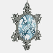 Metallic Blue White Popsicle Kerstannament Tin Sneeuwvlok Ornament (Links)