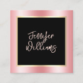 Metallic Blush Gold Makeup kunstenaar Modern Vierkante Visitekaartje (Voorkant)